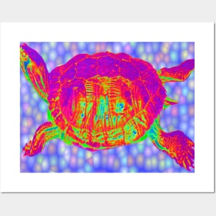 Psychedelic turtle Posters and Art